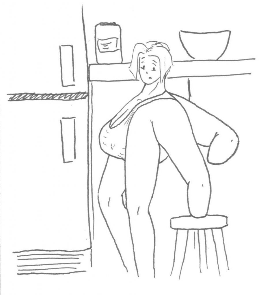 Pasaban los dias, y mis nuevos miembros seguian desarrollandose, ya me acostumbraba a usarlos cada vez con mas frecuencia, empezaba a encontrarles utilidades, aunque no me fueran muy practicos para realizar acciones de mas precision, pero podia apoyarme, coger cosas grandes, etc... Mientras mis nuevos miembros se desarrollaban, mi torso fue disminuyendo, hasta que pracicamente mis hombros quedaron a la altura de las caderas. Mis pechos se reordenador hasta situarse practicamente en mi ingle, de forma que quedaban aprisionados entre mis piernas. Pero tambien note que mis piernas se habian separado, mi cadera se habia hecho mas ancha, posiblemente para alberguar alli a mis 4 pechos.


