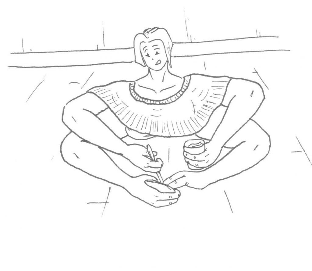 Tambien descubri la ventaja de tener 4 manos, aunque solo tuvieran 3 dedos cada una... Recuerdo que lo primero que intente hacer con 4 manos en lugar de 2 fue hacerme un bocadillo, estaba tumbada en la cocina, e iva a hacerlo de la forma “normal”, osea, con dos manos.... pero se me ocurrio alcanzar la mantequilla con mi pierna trasera, mientras aguantaba el pan y el cuchillo con las otras dos... Entonces lo pense, ¿por qué no uso ahora tb la otra pierna que me sobra? Me lie un poco al principio, y movi la pierna que no era, pero despues de concentrarme un poco, logre coordinar bien los movimientos. Asi, con mis dos piernas delanteras, abria el pan, con una trasera sostenia la matequilla, y con la otra trasera, untaba el pan. Como las piernas traseras estaban en mi espalda, las tenia que levantar por enicma de mis hombros. Me resulto curioso comprobar la felxibilidad de mis articulaciones, porque me conferian una gran habilidad para situar mis piernas extra en cualquier sitio que necesitara. Lo curioso es que no notaba que una pierna fuera diferente de otra, asi como los zurdos tienen mas habilidad con la izquierda, yo era igual de habil con todos y cada uno de mis miembros. Una vez cogi practica, consegui hacer cosas que antes no podia. Era increible tener 4 brazos!
