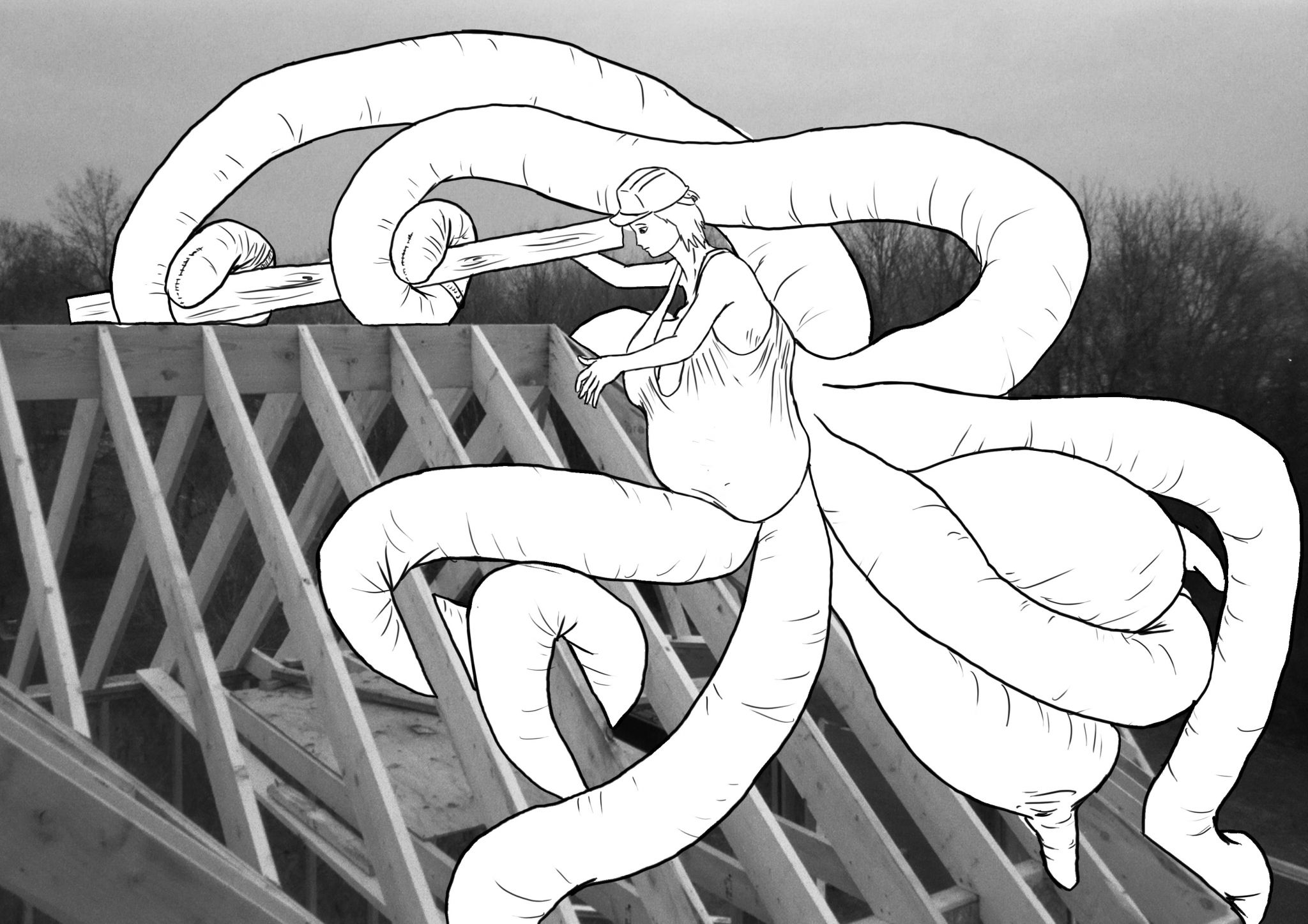 tent046
I was learning a lot working in construction, and the truth is that I liked. Before this, I had no legs and I could never devote to physical work, but the truth is that once tried not disliked.
Of course I had the advantage of having 8 large and powerful tentacles, with which he could manipulate heavy objects, climb on complicated sites, handle several things at once .... Of course I had to have a special "gloves" for longer had several scratches on the ends of my tentacles ... well, if you should call glans, but I can not get used ...
