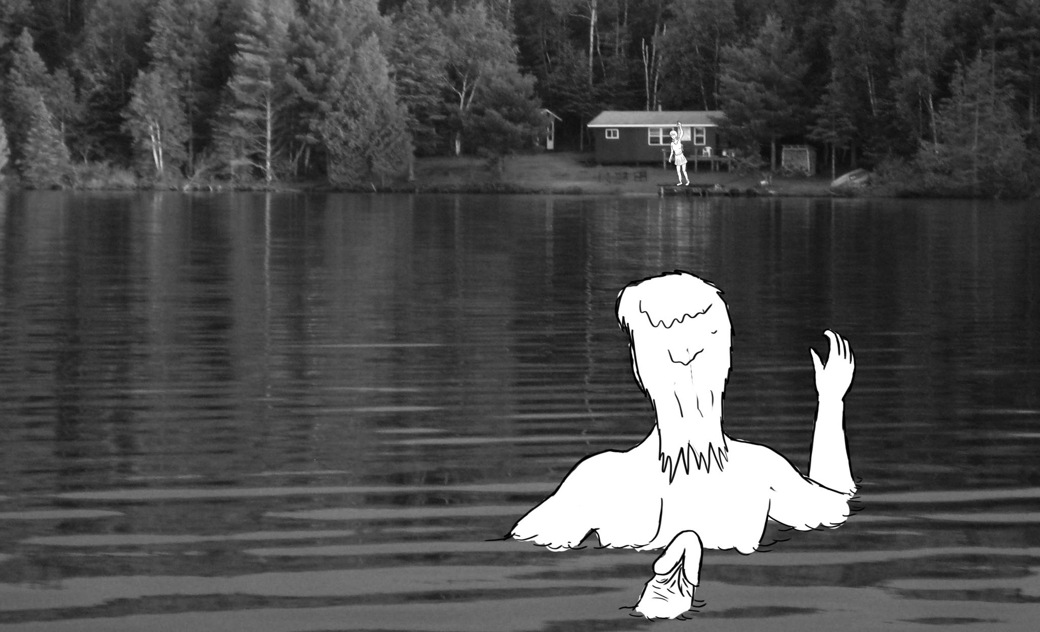 tent048
just when quiet was floating in the water, something I was surprised. Someone said "hello !!" from the shore
Instinctively I sank up to my shoulders and prayed that no one had seen anything. Once I passed the stun, tried to see who was calling me. On shore there was actually a girl, young, of medium height, waving, so I waved back shyly. A screaming, she told me that did not want me scared, but she was my neighbor across the lake, and she had heard that someone had bought the house where I was living, and was excited to meet her new neighbor . I tried to give some excuse, saying it was not a good time, and understood. She was very kindly saying "some other time!" and I breathed quiet ... Although I almost spoil the fun, maybe from now would have to go with much more care.
