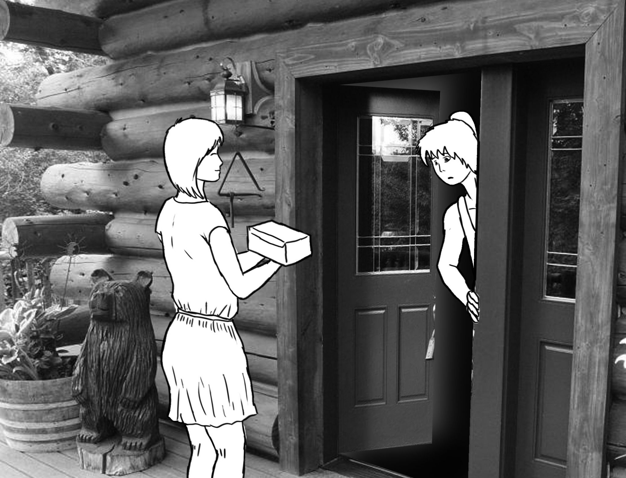 tent051
Hello! My name is Rose, I am the neighbor's house across the lake, we were on the shore.
She said as the door opened. She brought a box of cakes welcoming and a friendly attitude. I put some excuses that did not seem convincing, for example that I was sick, I could not receive anyone, but she even offered to help in any way necessary. The truth is very insistent. I was getting more nervous, wanted to end this situation as soon as possible, not wanting to see me, even though just pulled my head out the door.
But a time came when I let my guard down, and without realizing she got inside the house ....
