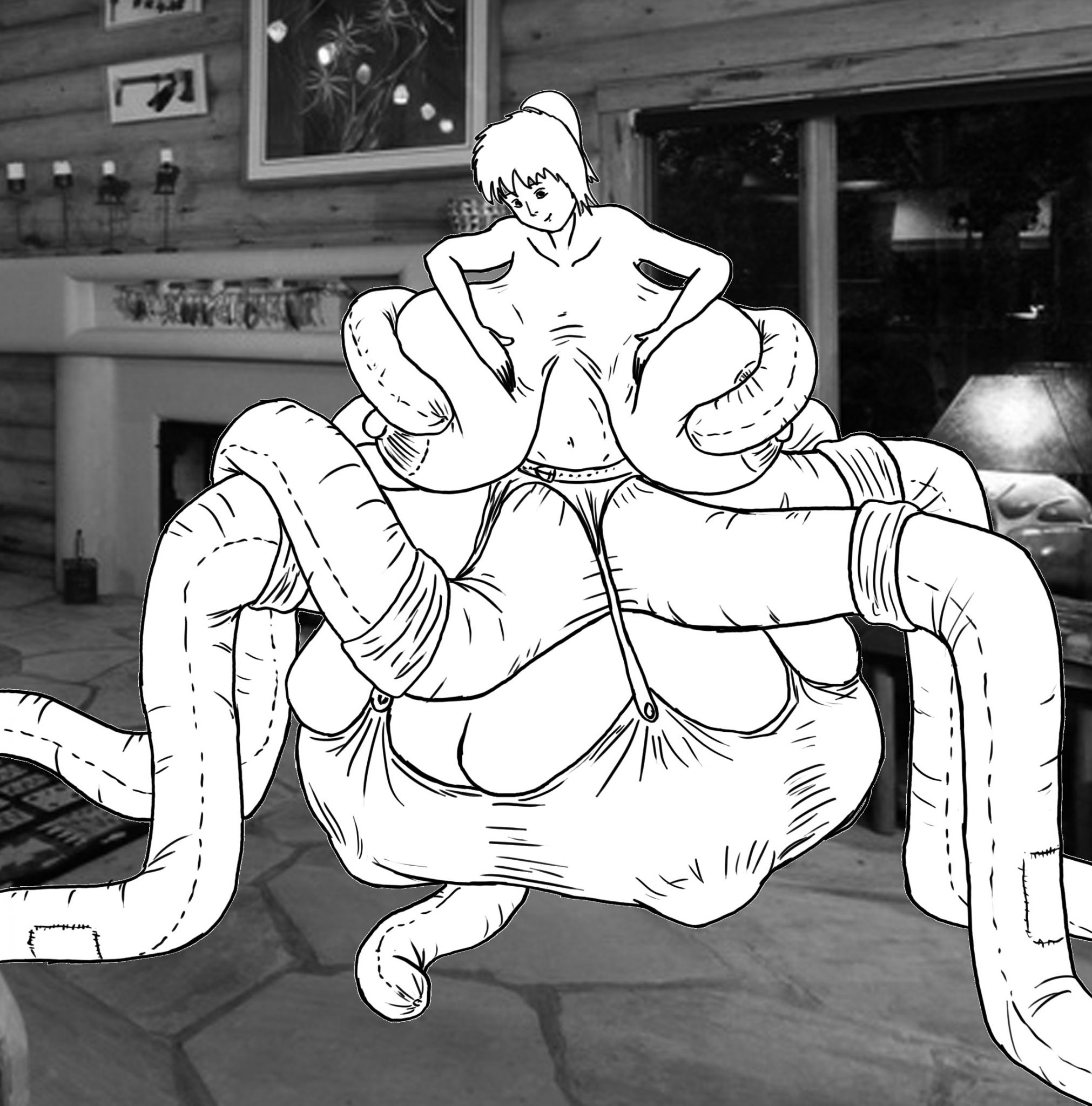 tent078
When finally she finish part of her work, I put the clothes she did for me, and it fits perfectly! It was a comfortable feeling, to have my udders finally supported, and not moving everywhere, hanging crazy as they want. And also my tentacles socks. She has reinforced them in order to protect me touching the ground. And also they are warm, that was really a great gift. I didn't realise how much i need such things.
