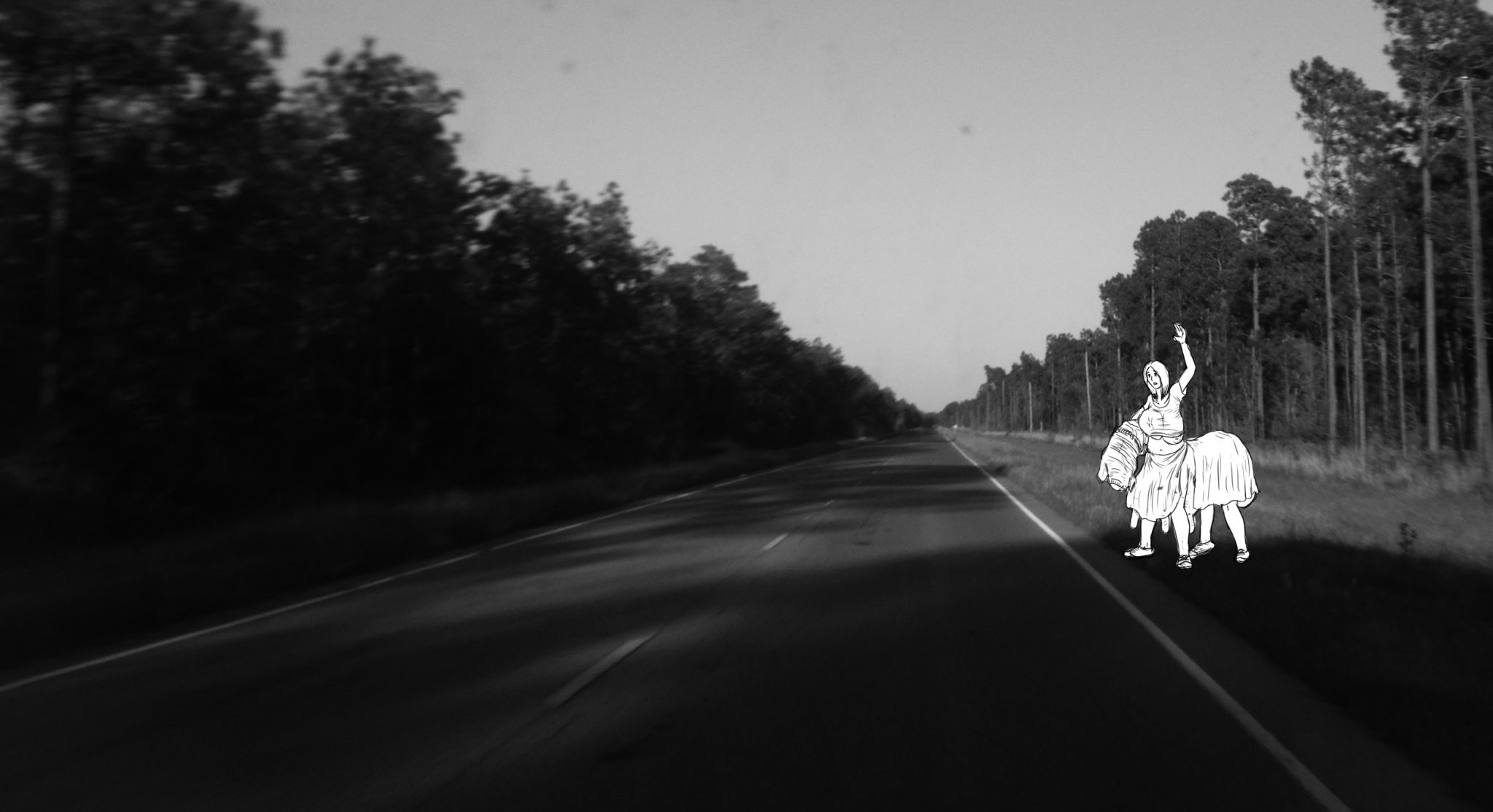 tent095
"what we should do...?" Said Rose
"Well... if what we hear at the radio is true, it could be dangerous if someone see us." Replied Tent
"Yes you are right, but... Hey, see that, there is something wrong... there are two persons?"
"It's true, there is something bad here... No, it's only one, but.. maybe... ?"
As they becoming more and more closer, they could view who was in the road
"Yes! She has been mutated! And it seems she need help... What should we do? stop?" Asked Rose
"well... ok, let's try to help him. Stop, maybe she could help us to understand what is happening around here"
